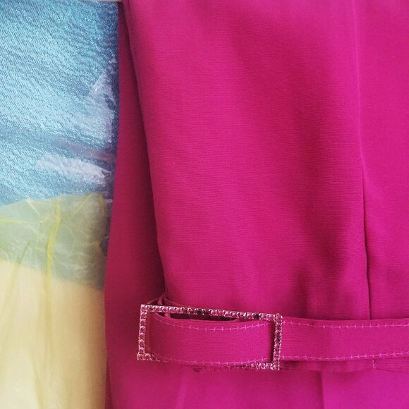 Hot Pink MaxMara Vintage Pleated Trousers with Rhinestone Belt - Made in Italy - Picture 6 of 9